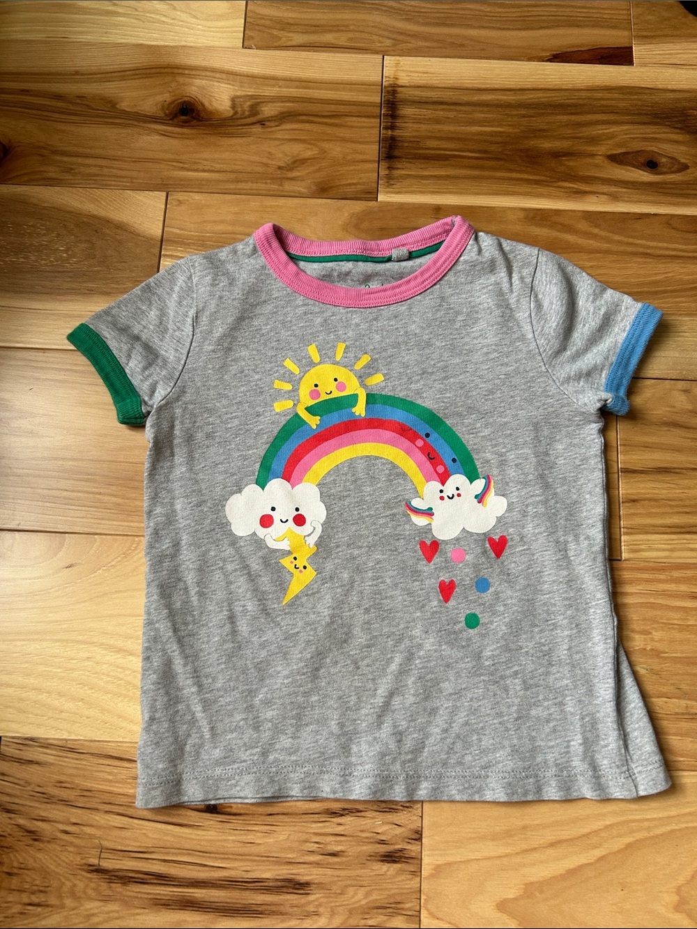 Mini Boden rainbow ringer tee shirt